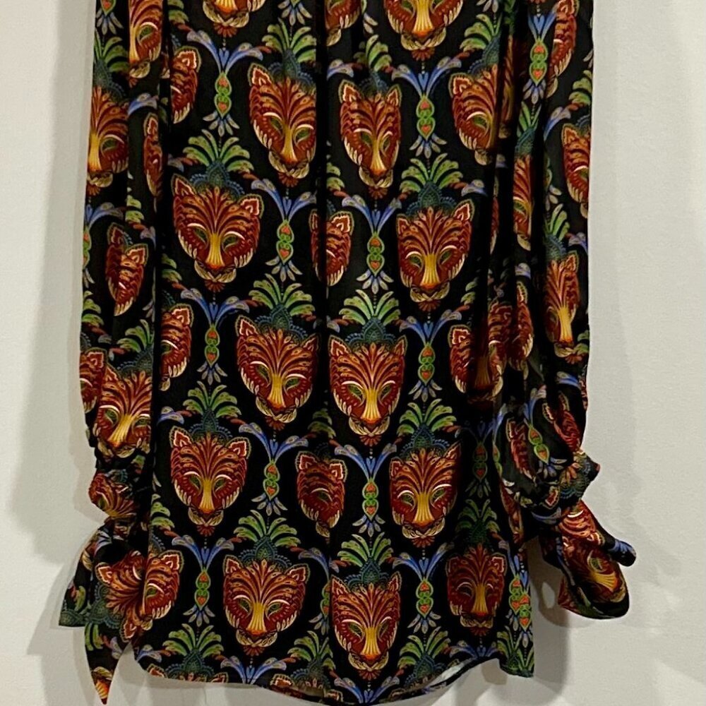 NWT Farm Rio black boho panther lenzing™ ecovero™ viscose mini dress Size M - Picture 9 of 10